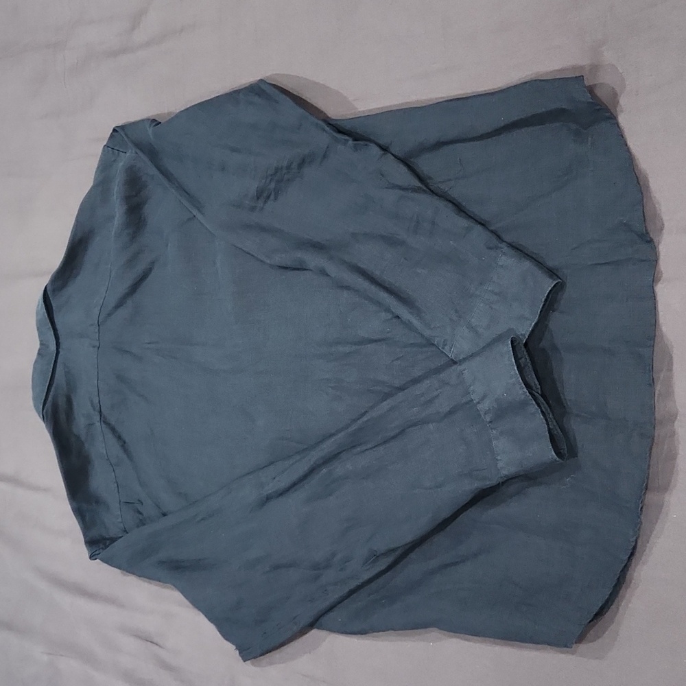 Original Penguin Blue LS Button-Up (Linen) - 2XL - Like New